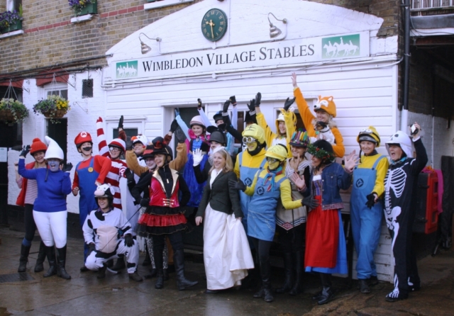 Fancy dress riders group before the Sponsored Ride